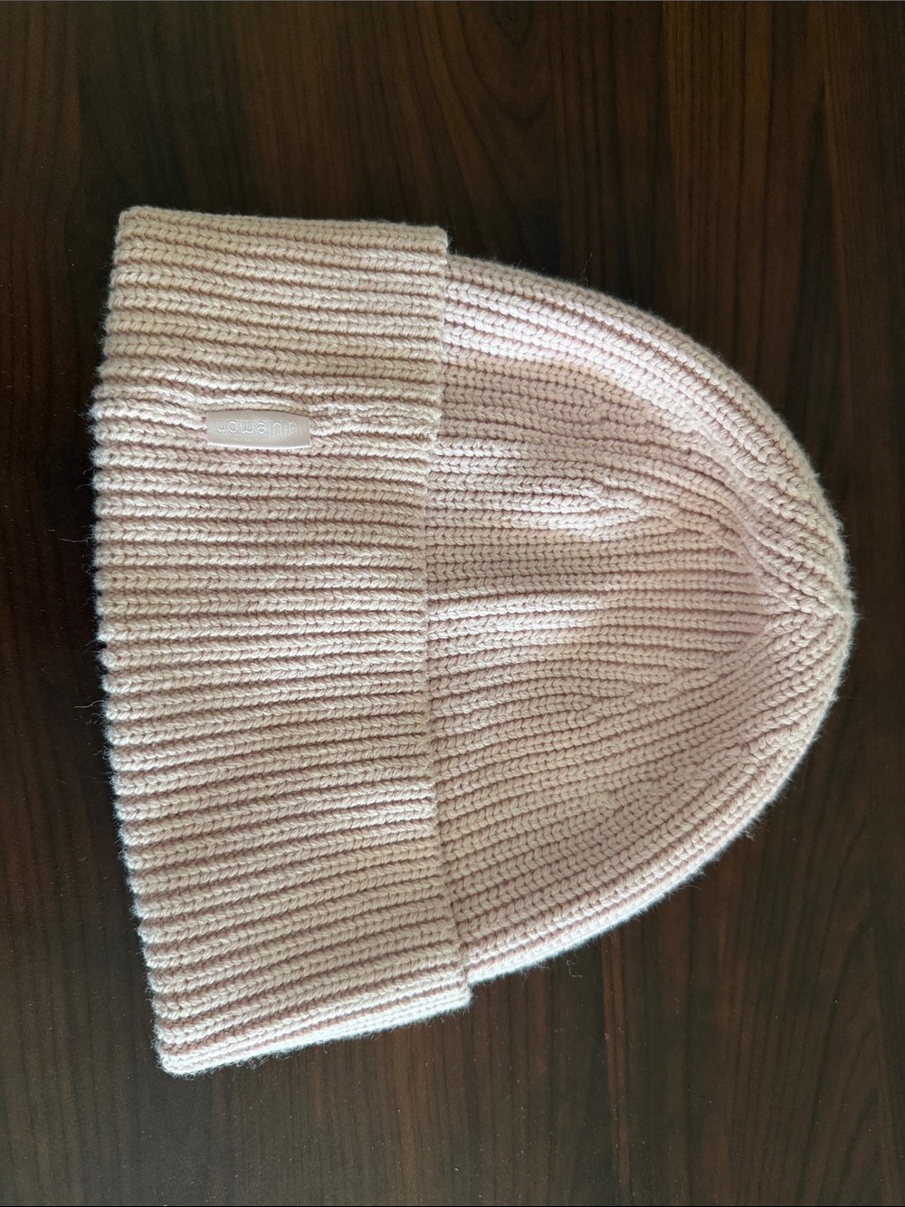 Lululemon Pink Ribbed Knit Beanie